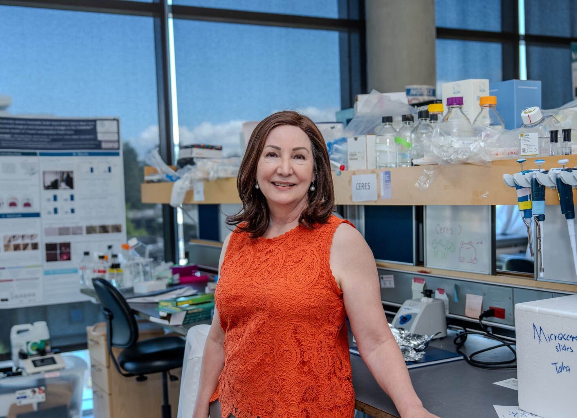 Dr. Cheryl Wellington inside the Wellington Lab